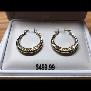 10k Tri-Color Gold Hoop Earrings